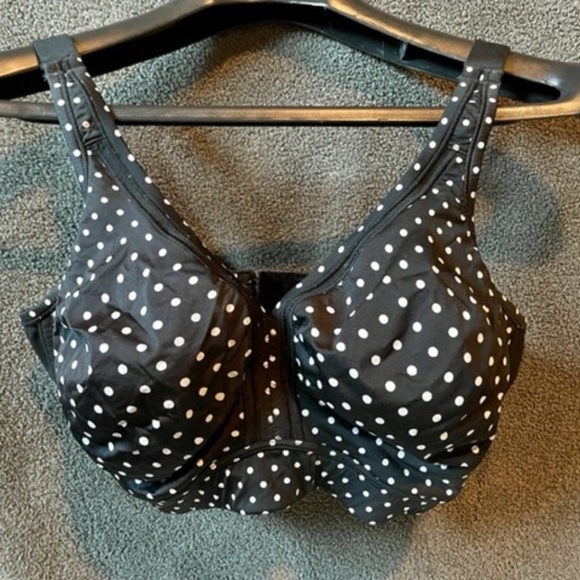 Lane Bryant / Casique Cooling No Wire Black & White Polka Dot Bra! 38ddd - Picture 2 of 4